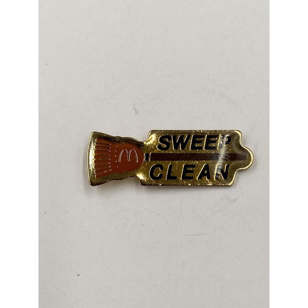McDonald's Clean Sweep Employee Broom Crew Reward Lapel Hat Pin